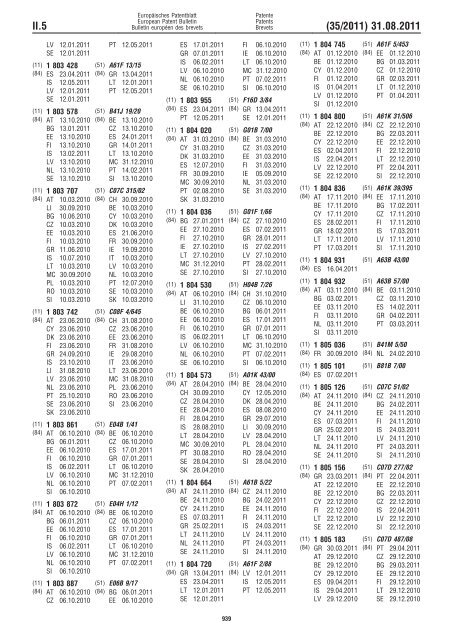 Bulletin 2011/35 - European Patent Office