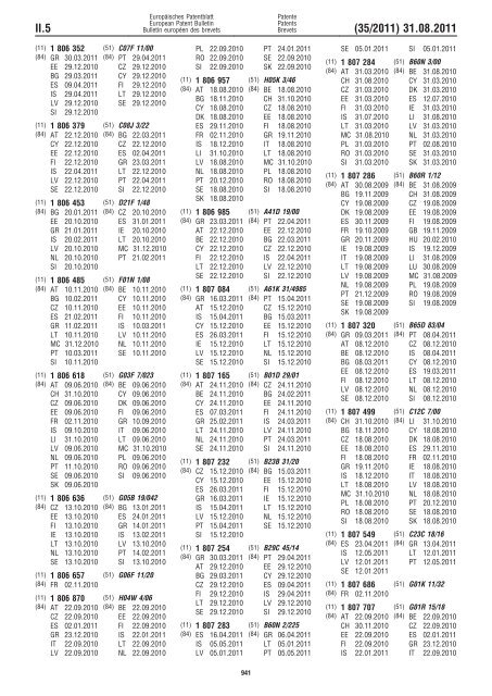 Bulletin 2011/35 - European Patent Office