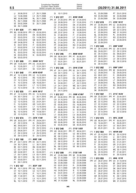 Bulletin 2011/35 - European Patent Office