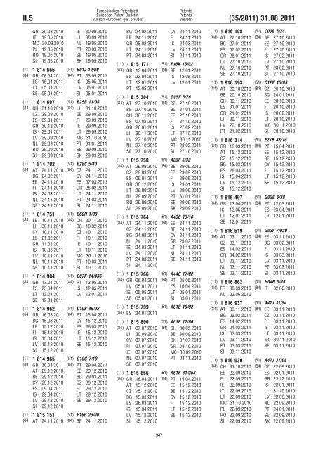 Bulletin 2011/35 - European Patent Office