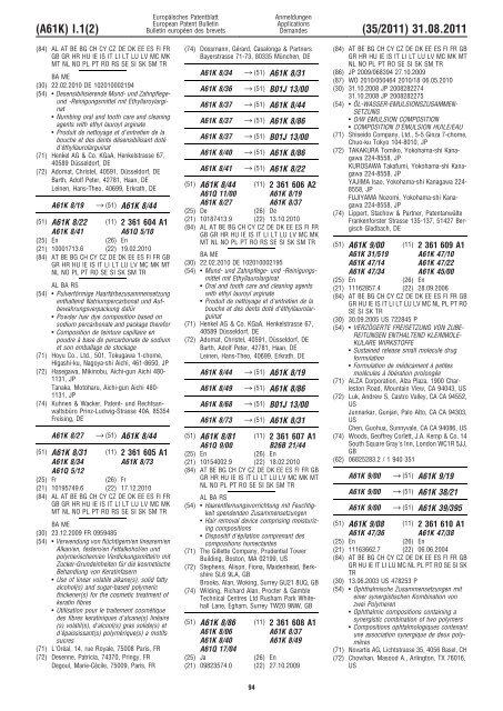 Bulletin 2011/35 - European Patent Office