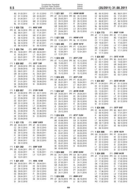 Bulletin 2011/35 - European Patent Office