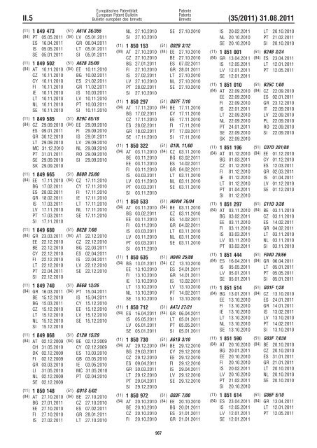 Bulletin 2011/35 - European Patent Office