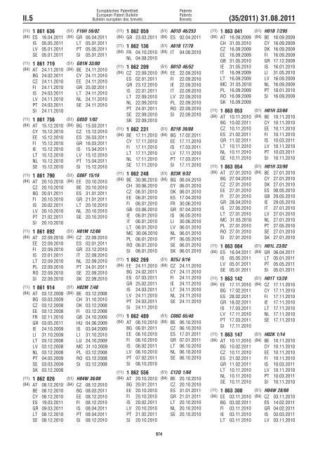 Bulletin 2011/35 - European Patent Office