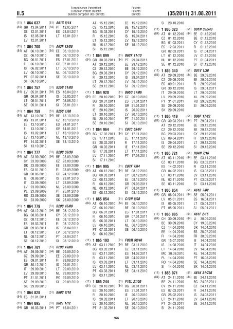 Bulletin 2011/35 - European Patent Office