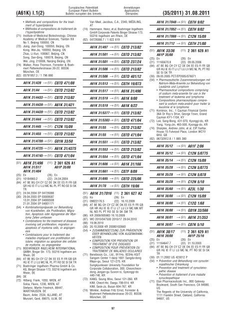 Bulletin 2011/35 - European Patent Office