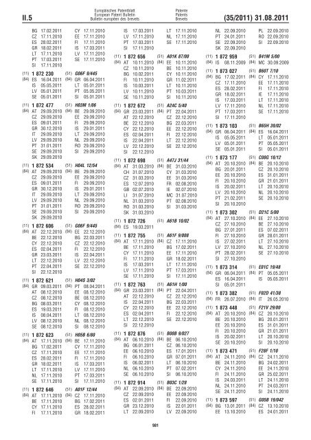 Bulletin 2011/35 - European Patent Office