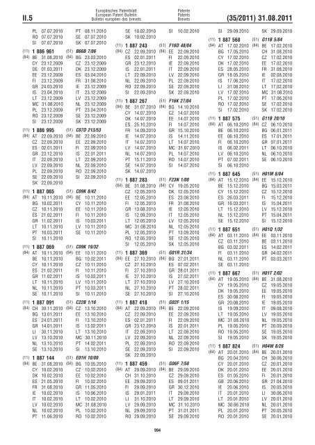 Bulletin 2011/35 - European Patent Office