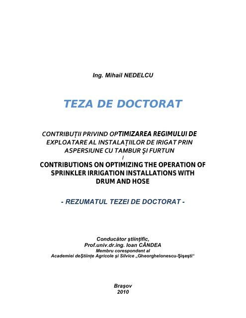 TEZA DE DOCTORAT - Universitatea Transilvania