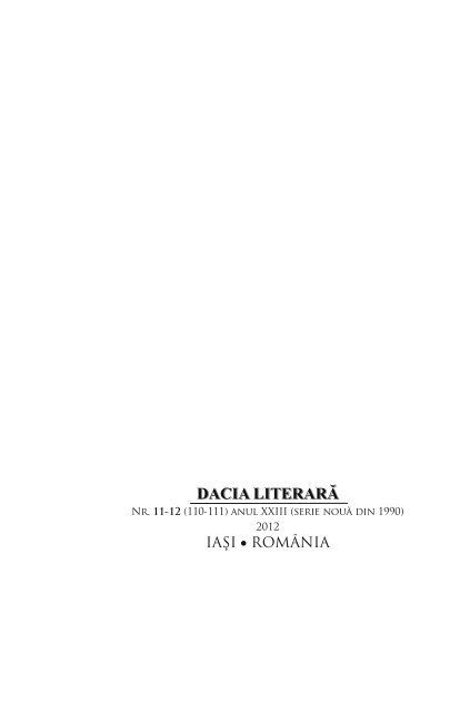 NR. 110-111 (11-12/2012) - Dacia Literară