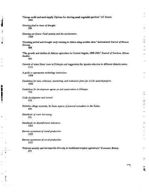 A select bibliography (ercluditrg tile Sahel) - usaid/ofda