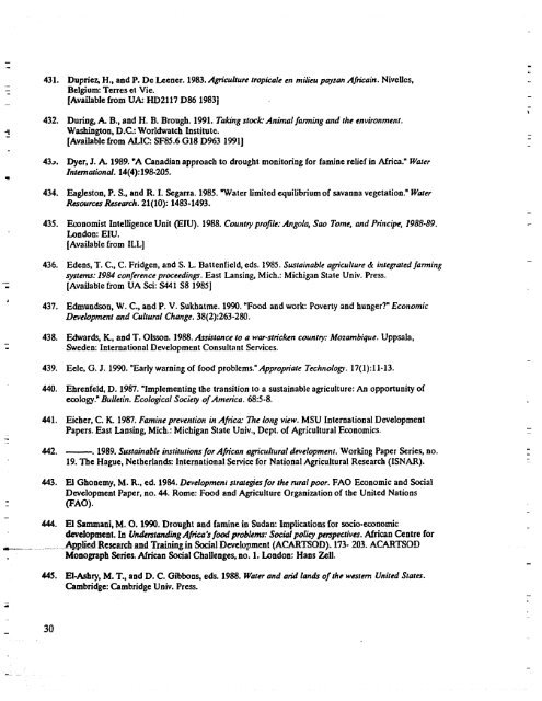 A select bibliography (ercluditrg tile Sahel) - usaid/ofda