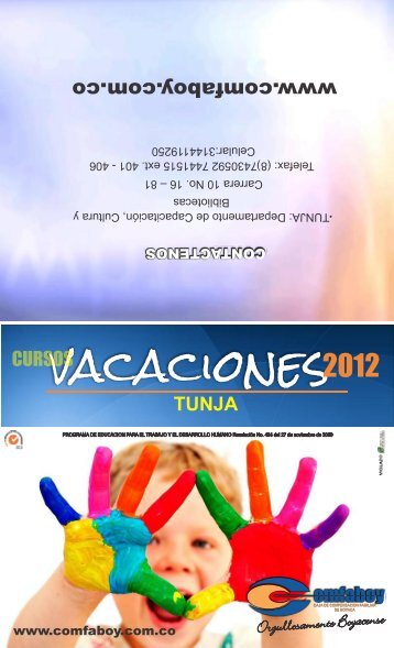 cartilla cursos VACACIONES TUNJA - Comfaboy