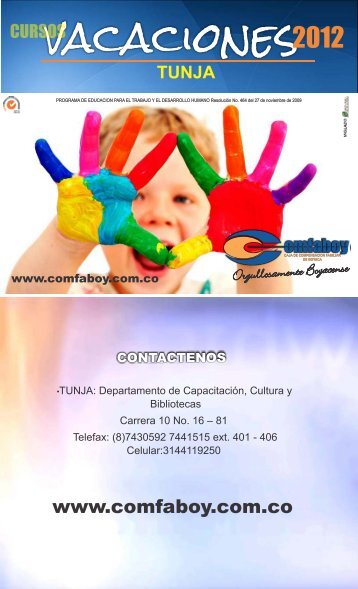 cartilla cursos VACACIONES TUNJA.pdf - Comfaboy