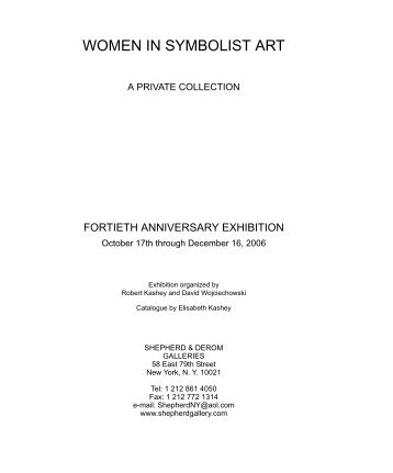 WOMEN IN SYMBOLIST ART - Shepherd & Derom Galleries