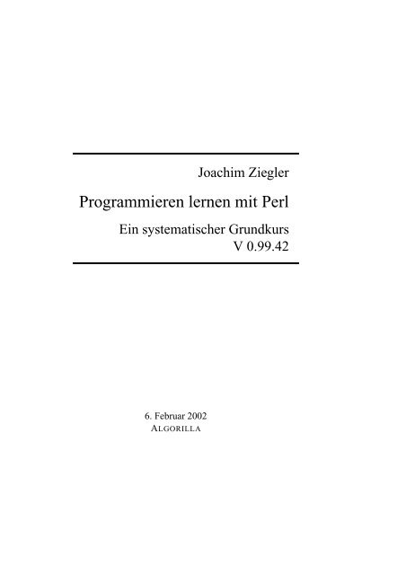 Ziegler Programmieren Lernen Mit Perl Pdf Index Of