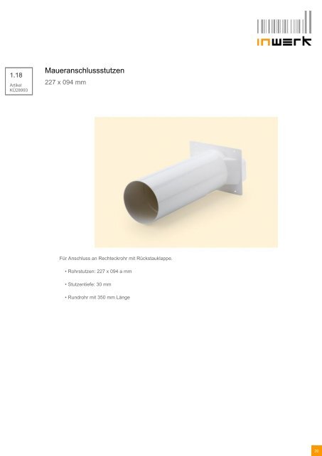 Abluft-Systeme 222x89 mm COMPAIR flow 150 - Inwerk Kuechen ...