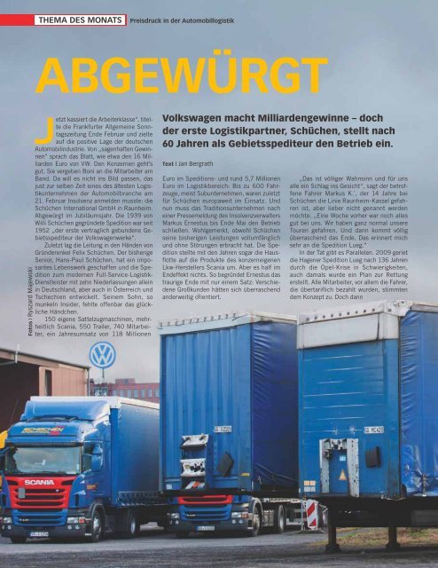 Abgewürgt - Transportreport