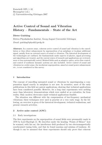 Active Control of Sound and Vibration History - DPI - Georg-August ...