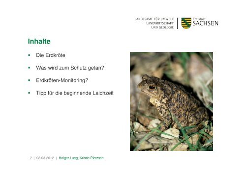 Die Erdkröte - Lurch des Jahres 2012 - (NABU) Landesverband ...