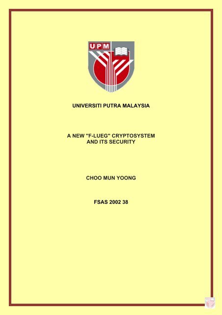 f-lueg - Universiti Putra Malaysia Institutional Repository