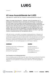 65 neue Auszubildende bei LUEG - Fahrzeug-Werke Lueg AG