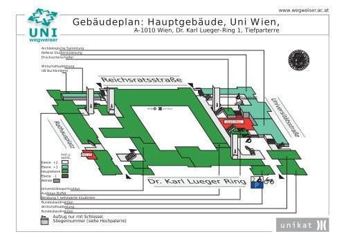 Gebäudeplan: Hauptgebäude, Uni Wien, - unibrennt
