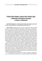 Profesor Maria Wojtak i profesor Heinz-Helmut Lüger - tekst i dyskurs