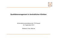 Qualitätsmanagement in tierärztlichen Kliniken - LTK Hessen