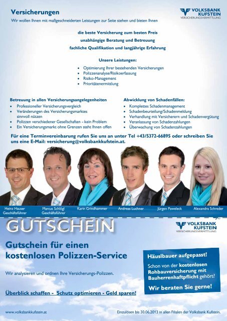 Wohnbaufolder - Volksbank Kufstein