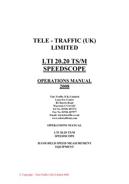 LTI 20.20 TS/M SPEEDSCOPE - Tele-Traffic