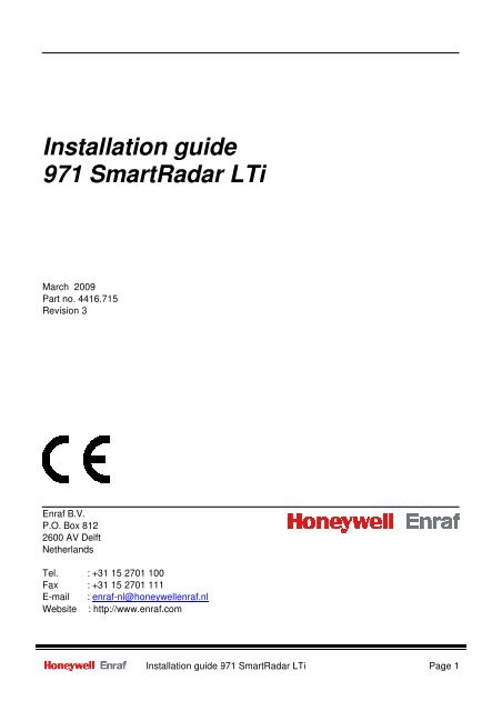 Installation guide 971 SmartRadar LTi - Lesman Instrument Company