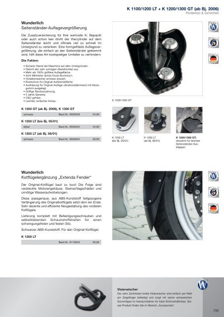 K 1100/1200 LT + K 1200/1300 GT (ab Bj. 2006) - Wunderlich