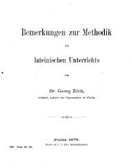 1879 »Bemerkungen zur Methodik des lateinischen Unterrichtes / Dr