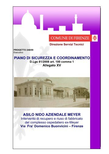 piano di sicurezza e coordinamento asilo nido aziendale meyer