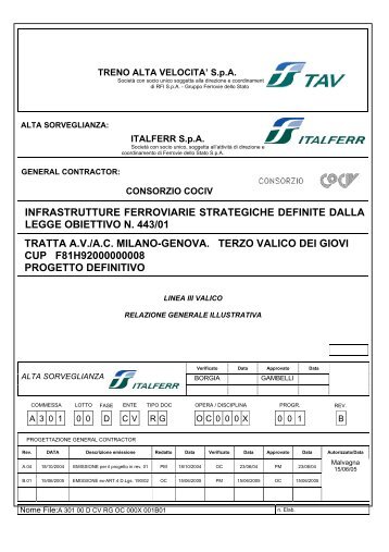 infrastrutture ferroviarie strategiche definite dalla legge obiettivo n