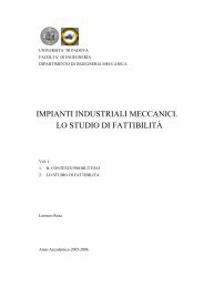 impianti industriali meccanici. lo studio di fattibilità - Ingegneria ...