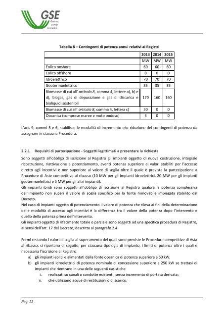 Incentivazione della produzione di energia elettrica da ... - Gse