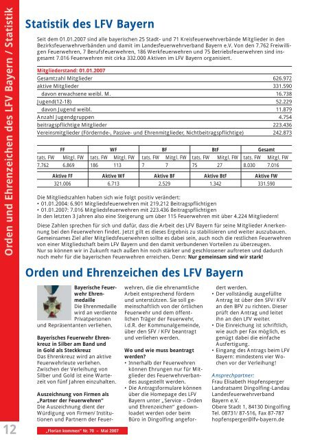 Ausgabe Nummer 70 - Landesfeuerwehrverband Bayern