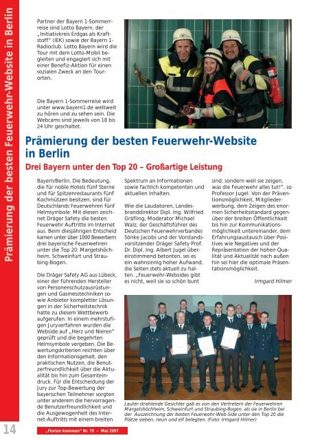 Ausgabe Nummer 70 - Landesfeuerwehrverband Bayern