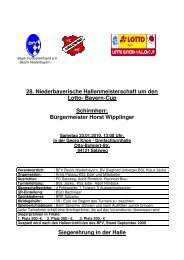 28. Niederbayerische Hallenmeisterschaft um den Lotto- Bayern ...