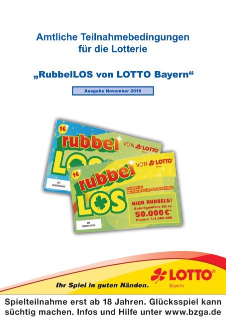 Amtliche Teilnahmebedingungen für die Lotterie - LOTTO Bayern