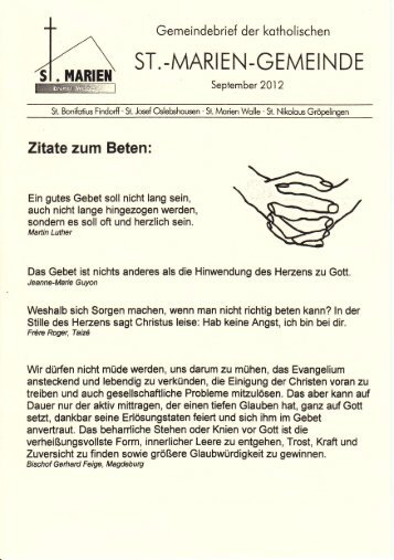 Gemeindebrief September 2012 - St. Marien