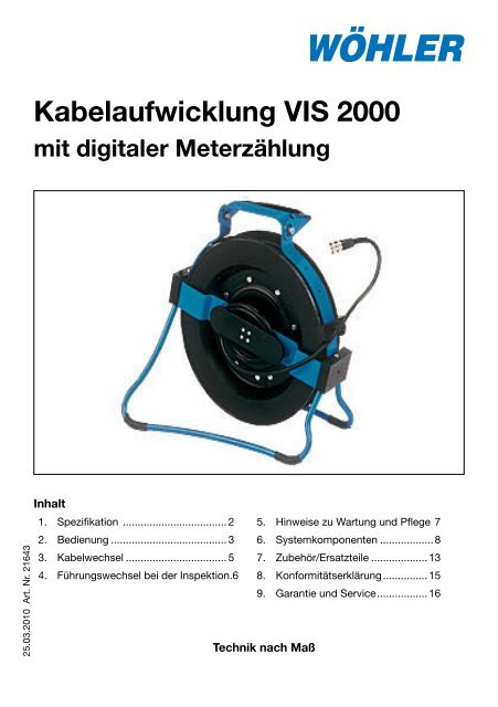 Kabelaufwicklung VIS 2000 - Wohler USA - Woehler.com