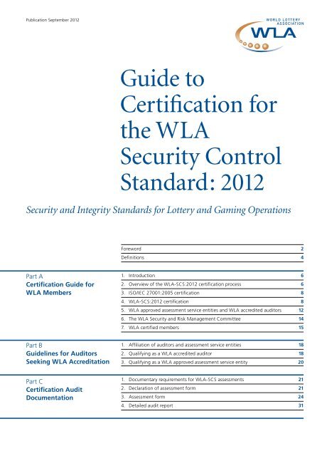 Wla Scs 2012 Assessment Form World Lottery Association
