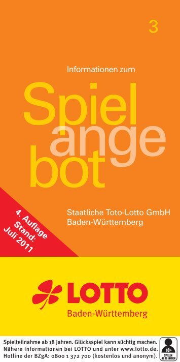 Informationen zum Spielangebot - Lotto