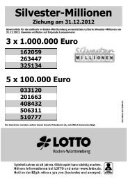 Gewinnliste Silvester-Millionen - Lotto