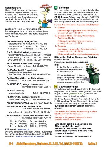 Dokument-Download Abfallinfo 2013 allgemeine ... - Stadt Dillingen