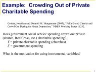 Example: Crowding Out of Private Charitable Spending