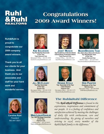 Award Winners Insert - Ruhl & Ruhl Realtors